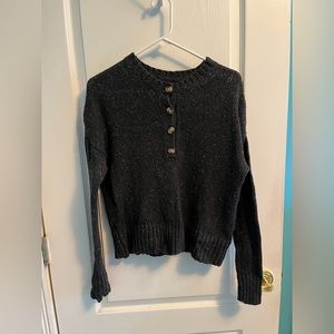 American Eagle Grey Button Up Sweater